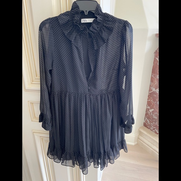 ZARA size Small Polka-Dot Button-up dress - Picture 1 of 4